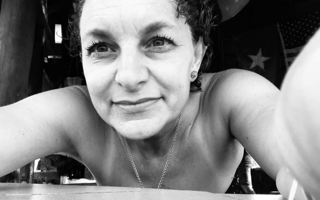 Rosi Maria Di Meglio self-portrait in black and white